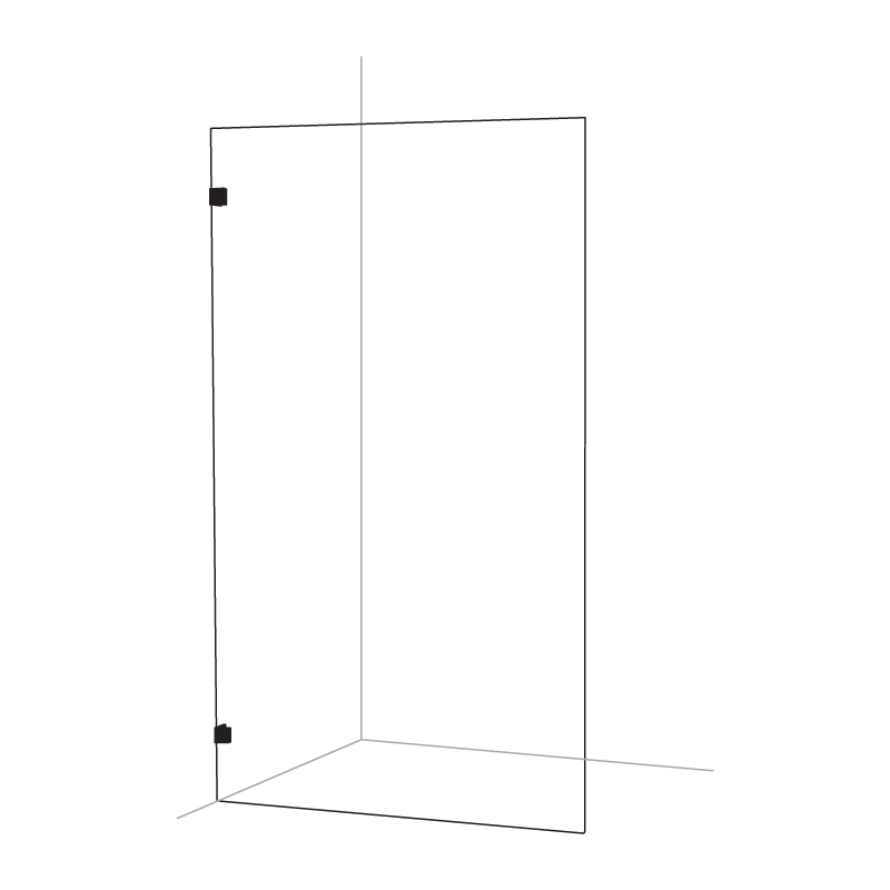 Frameless Single Fixed Panel Shower Screen Matte Black