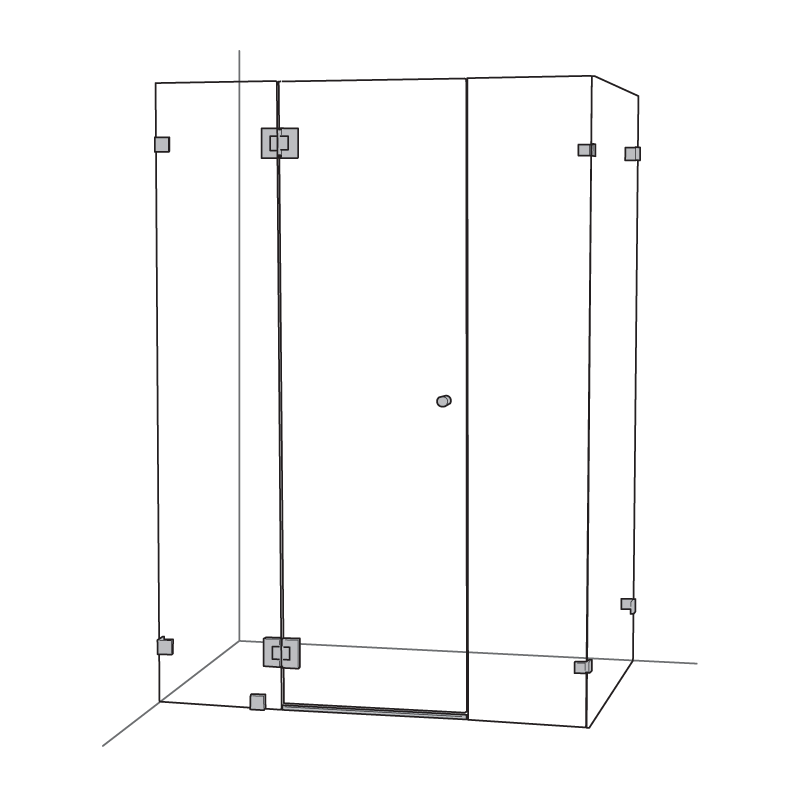 Frameless Four Panel Corner Shower Screen