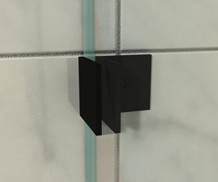 shower screen glass to wall bracket fitting - matte black