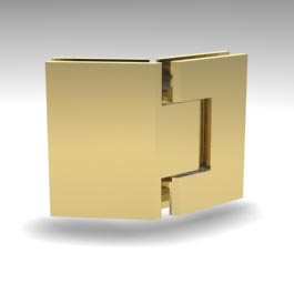 shower screen glass to glass 135deg hinges - brushed gold