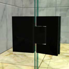 shower screen glass to glass 180deg hinges - matte black