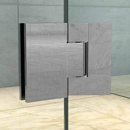 shower screen glass to glass 180deg hinges - brushed nickel