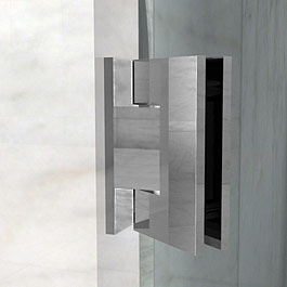 shower screen glass to wall mounted hinges - brushed nickel