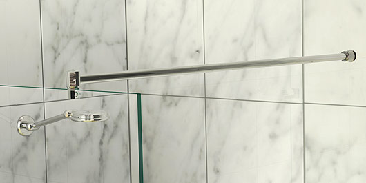Glass To Wall Shower Curtain Rail And, How To Attach Shower Curtain Rod Glass