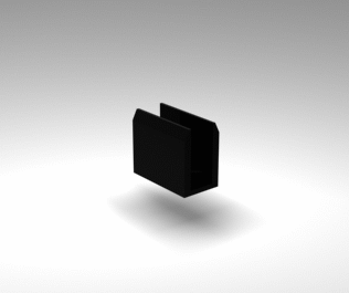 shower screen u-shape floor bracket fitting - matte black