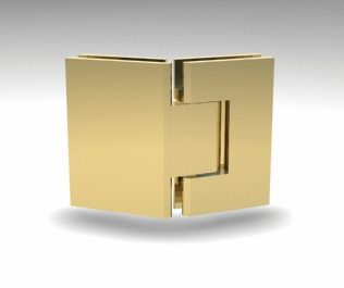 shower screen glass to glass 135deg hinges - brushed gold