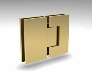 shower screen glass to glass 180deg hinges - brushed gold