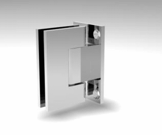 shower screen glass to wall mounted hinges - chrome