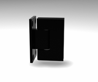 shower screen glass to wall mounted hinges - matte black