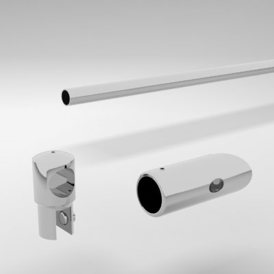 Frameless Shower Rail Support Bar System