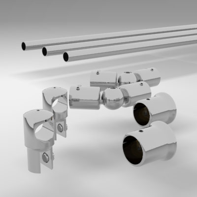 Splay Diamond Corner Shower Rail Support Bar System