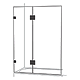 Frameless Two Panel Shower Bath Screen Brushed Gunmetal