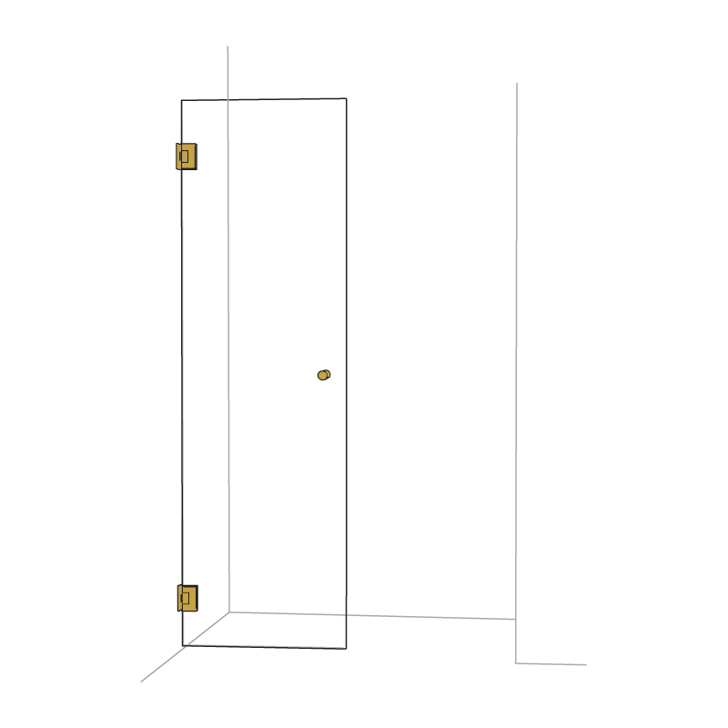 Single Wall Mounted Door Shower Screen Brushed Gold