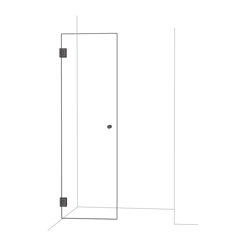 Single Wall Mounted Door Shower Screen Brushed Gunmetal