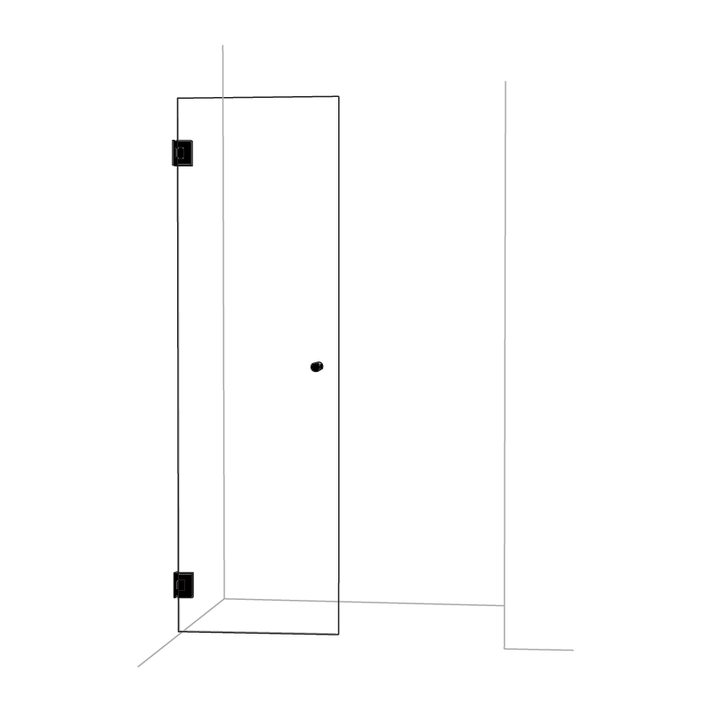 Single Wall Mounted Door Shower Screen Matte Black