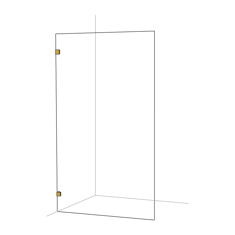 Frameless Single Fixed Panel Gold