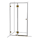 Two Panel Frameless Wall To Wall Shower Screen Brushed Gold