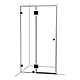 Two Panel Frameless Wall To Wall Shower Screen Matte Black