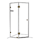 Frameless Two Panel Splay Shower Screen Brushed Brass