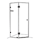 Frameless Two Panel Splay Shower Screen Brushed Gunmetal