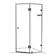 Frameless Two Panel Splay Shower Screen Brushed Brass