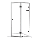 Frameless Two Panel Splay Shower Screen Brushed Gunmetal