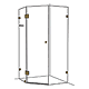 Frameless Splay Diamond Corner Shower Screen Brushed Brass