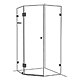 Frameless Splay Diamond Corner Shower Screen Brushed Gunmetal