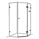 Frameless Splay Diamond Corner Shower Screen Brushed Brass