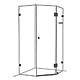 Frameless Splay Diamond Corner Shower Screen Brushed Gunmetal